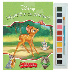 Disney. Să pictăm cu prietenii. Carte de colorat cu pensulă și acuarele