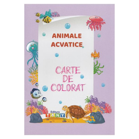 Animale acvatice. Carte de colorat