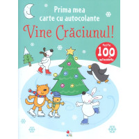 Prima mea carte cu autocolante. Vine crăciunul!