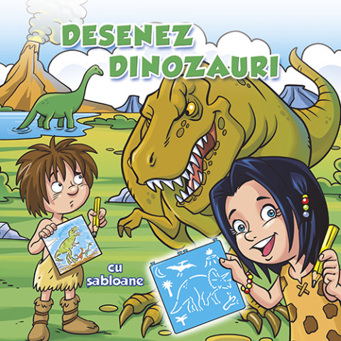 Desenez dinozauri – cu șabloane