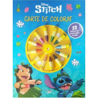 Disney. Stitch. Carte de colorat. 12 creioane mici pentru maini de pitici Disney. Stitch. Carte de colorat. 12 creioane mici pentru maini de pitici