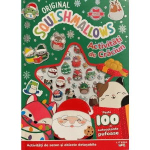 Original Squishmallows. Activități de Crăciun cu autocolante