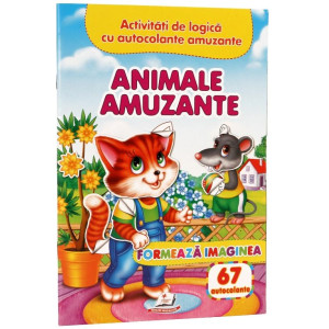 Animale amuzante - Formează imaginea + 67 autocolante