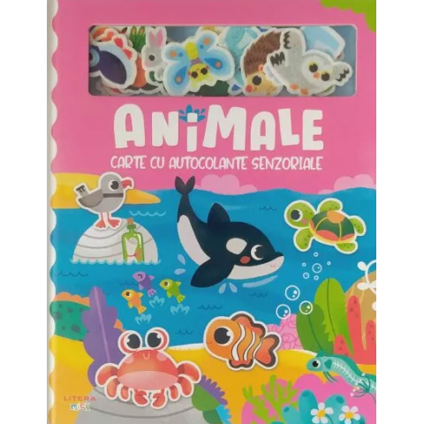 Animale. Carte cu autocolante senzoriale