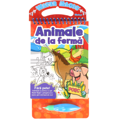 Animale de la fermă. Colorăm cu carioca cu apă