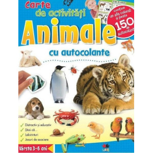 Animale. Carte de activități cu autocolante. reeditare