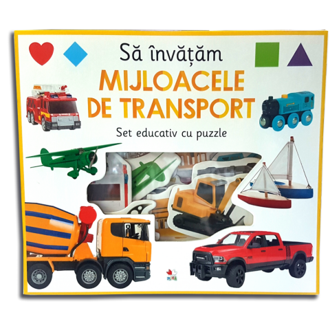 Să învățăm mijloacele de transport. Set educativ cu puzzle