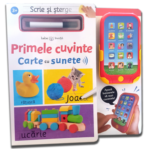 Scrie și șterge. Primele cuvinte. Carte cu sunete