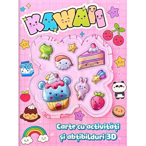 Carte cu activități și abțibilduri 3D: Kawaii Carte cu activități și abțibilduri 3D: Kawaii