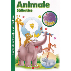 Carte de activități cu 48 stickere: Animale sălbatice