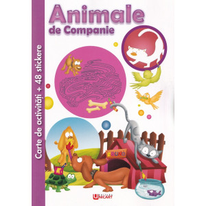 Carte de activități cu 48 stickere: Animale de companie