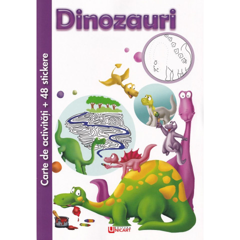 Carte de activități cu 48 stickere: Dinozauri