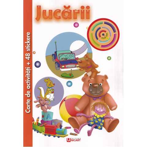 Carte de activități cu 48 stickere: Jucării