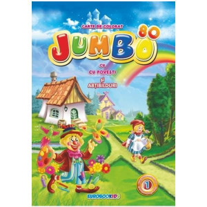 Jumbo 80. Carte de colorat bilingvă (Vol. 1 Povești și cu povești și abțibilduri)