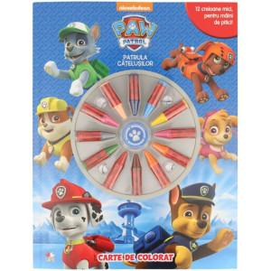 Paw Patrol. Carte de colorat (conține 12 creioane cerate)