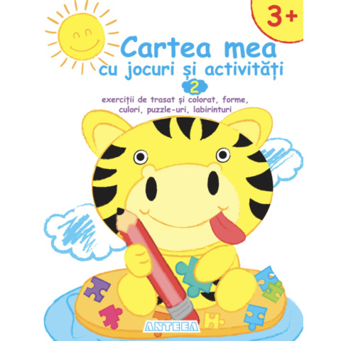 Cartea mea cu jocuri și activități 2, exerciții de trasat și colorat, cifre, litere, puzzle-uri, labirinturi 