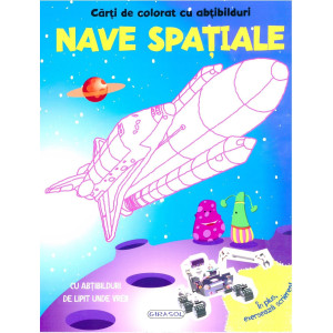 Cărți de colorat cu abțibilduri - Nave spațiale