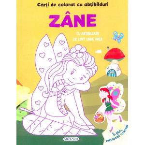 Cărți de colorat cu abțibilduri - Zâne