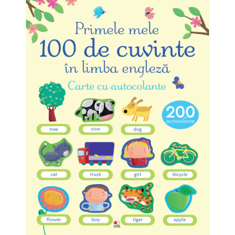 Primele mele 100 de cuvinte în limba engleză. Carte cu autocolante