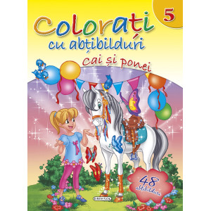 Colorați cu abțibilduri 5 - Cai și ponei 