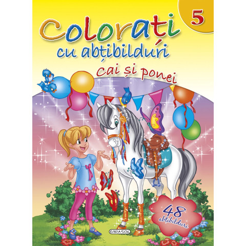 Colorați cu abțibilduri 5 - Cai și ponei 