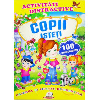 Copii isteți + 100 autocolante – Observă și lipește diferențele 