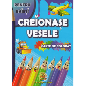 Creionașe vesele pentru băieți. Carte de colorat