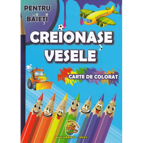 Creionașe vesele pentru băieți. Carte de colorat