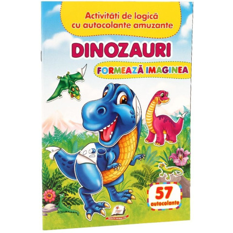 Dinozauri  - Formează imaginea + 57 autocolante 