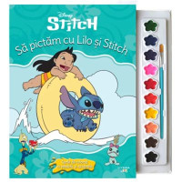 Disney. Stitch. Să pictăm cu Lilo și Stitch. Carte de colorat cu pensula și acuarele