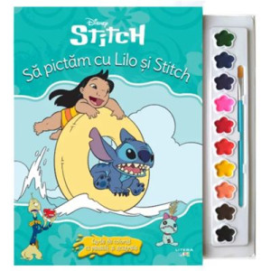 Disney. Stitch. Să pictăm cu Lilo și Stitch. Carte de colorat cu pensula și acuarele