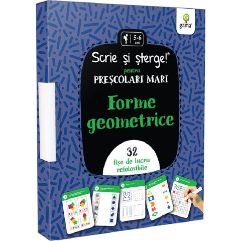 Forme geometrice. Scrie și șterge! 