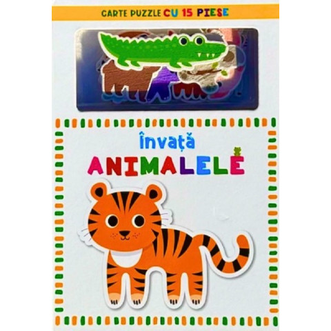 Învață animalele. Carte puzzle cu 15 piese