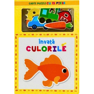 Învață culorile. Carte puzzle cu 15 piese