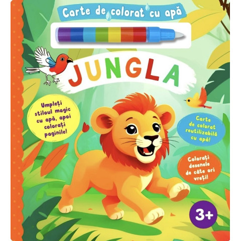 Jungla. Carte de colorat cu apă