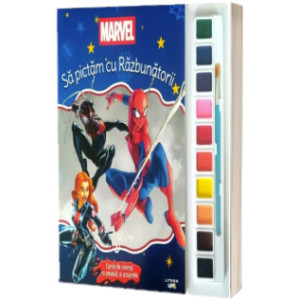 Marvel. Să pictăm cu Razbunătorii. Carte de colorat cu pensulă și acuarele