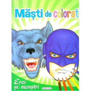 Măști de colorat - Eroi și monștri