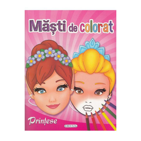 Măști de colorat: Prințese