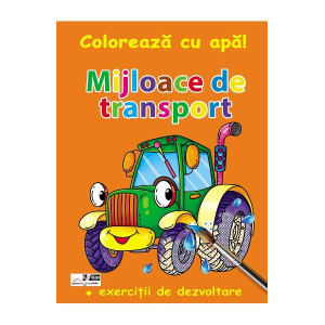 Mijloace de transport. Colorează cu apă!