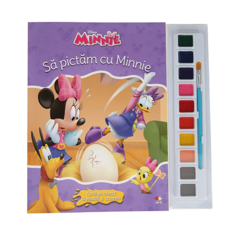 Minnie. Să pictăm cu Minnie. Carte de colorat cu pensulă și acuarele