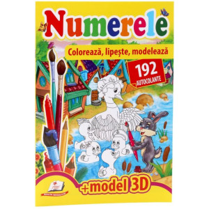 Numerele  - Colorează, lipește, modelează + 192 autocolante +3D model