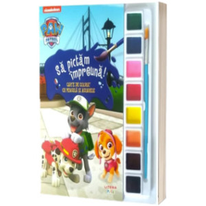 Patrula Cățelusilor. Să pictăm împreună! Carte de colorat cu pensula și acuarele