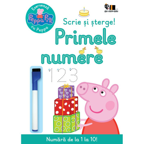 Peppa Pig: Exersează cu Peppa. Scrie și șterge! Primele numere