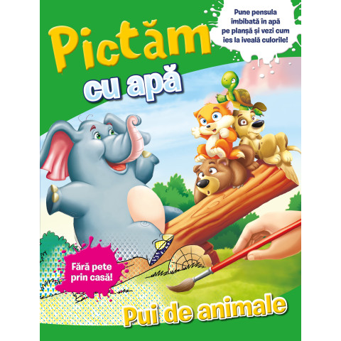 Pictăm cu apă. Pui de animale