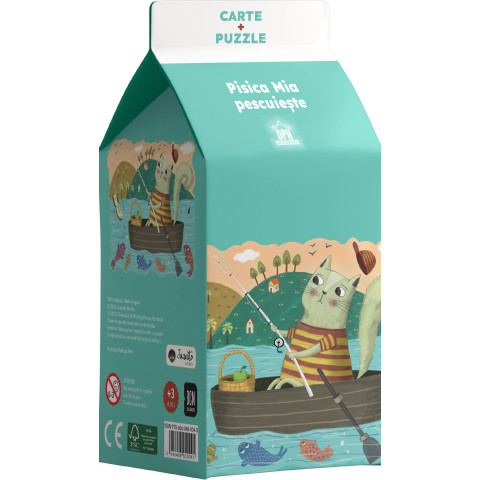 Pisica Mia pescuiește. Carte + puzzle