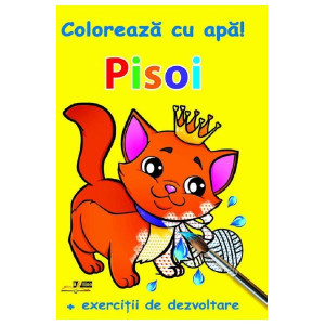 Pisoi. Colorează cu apă!