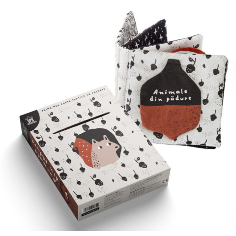 Prima mea carte textilă cu foșnete. Animale din pădure Prima mea carte textilă cu foșnete. Animale din pădure