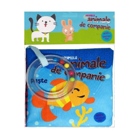 Primele animale de companie pentru bebelușul meu. Carte din material textil și jucărie