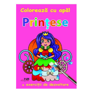 Prințese. Colorează cu apă! 