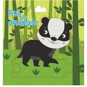 Pui de animale. Carte puzzle